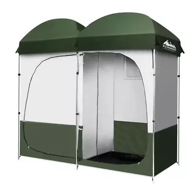 Weisshorn Double Camping Shower Toilet Tent Outdoor Portable Change Room Green • $92.42