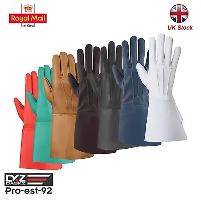 Leather Long Cuff Bearers Gauntlets Piper Drummer Band Gloves Multiple Colors • £14.99