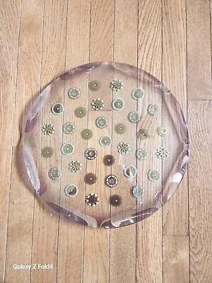 VTG Round Glama Glass Serving Tray Atomic Star Fluted MCM DOROTHY THORPE 14  • $40