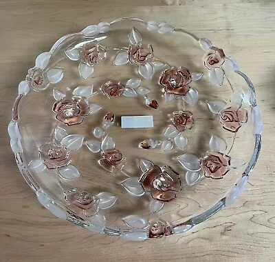Bella Rose Pink Frost Platter By MIKASA New - NO BOX • $49.95