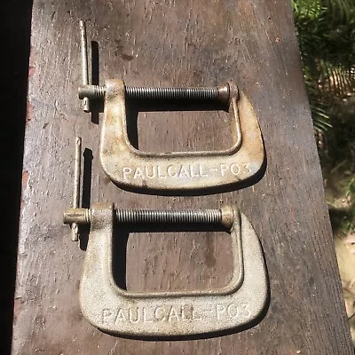 2 X Vintage G Clamp 3” PAULCALL P03 Old Tool Australia UNBREAKABLE • $40