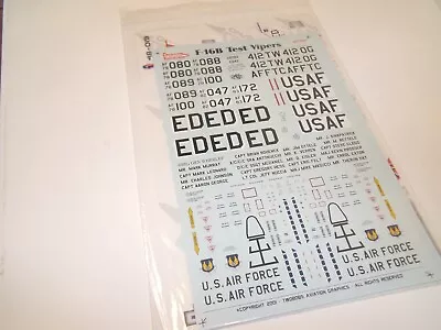 F-16b Test Vipers   1/48th Scale Decal Free Post On All Additional Decals • $5.34