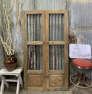 Vintage Indian Garden Gates Teak Metal Carved Doors Architectural Salvage A15 • $698
