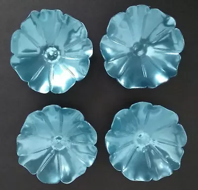 McClelland Barclay Blue Flower Aluminum Dish Ashtray 3 1/4  Set Of 4 Signed • $18.49