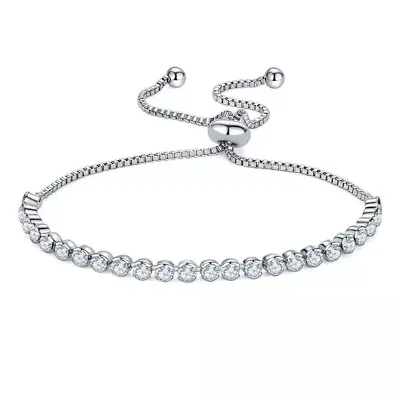 £4.49 • Buy Adjustable Tennis Friendship Bridesmaid Cubic Zirconia Women Ladies Bracelet UK