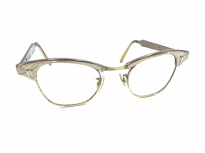 US Optical Vintage 1/10 12KGF ALUM Gold Cat Eye Eyeglasses Frames 46-22 140 • $119.99