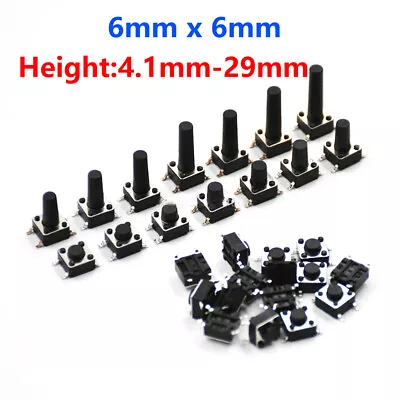 $1.64 • Buy 6x6mm Tactile Push Button PCB Switch Miniature/Mini/Small Momentary Tact 4 Pin