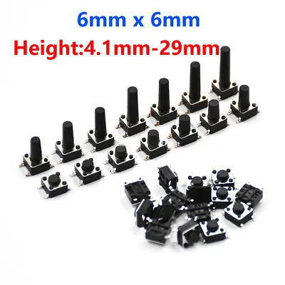 6x6mm Tactile Push Button PCB Switch Miniature/Mini/Small Momentary Tact 4 Pin • $1.74