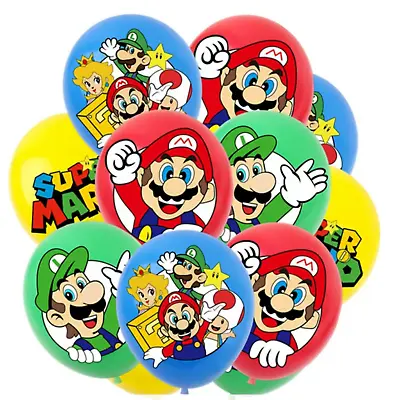 24 Birthday Latex Balloons Video Game Balloon Mario Bros Balloons Luigi Balloons • $7.99