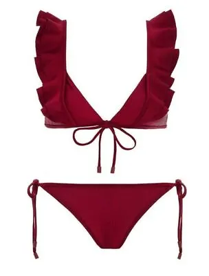 Zimmermann Amari Frill Tie Front Bikini | Ruffles SET -  Sz 1 Bottoms Sz 0 Top • $154.99