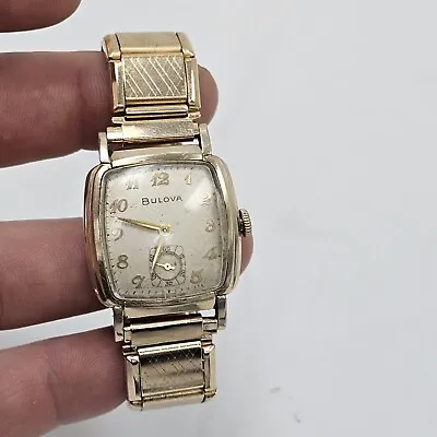 VINTAGE 1950'S BULOVA 17J Cal. 11AC  Men's Wrist Watch Mechanical Wind Up Works  • $99.95