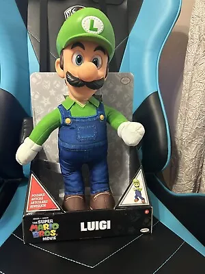 LUIGI 15  Poseable Plush Fully Articulated Figure Super Mario Bros Movie 2023 • $25