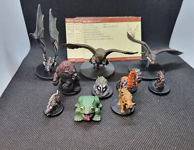 WOTC D&D Miniatures Beasts Lot #1 With Cards Dungeons & Dragons 10 Minis • $39.99