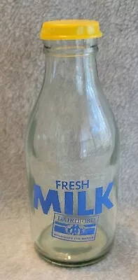 Vintage Glass Milk Jar Dairibord Fresh Milk With Original Yellow Cap Good Cond. • $9.99