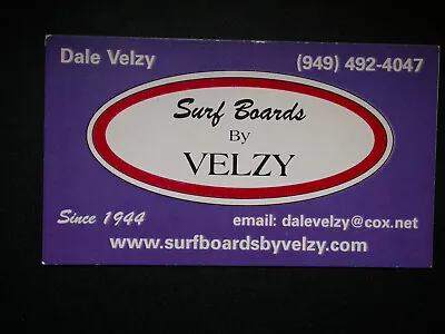 Vintage Velzy  Surfboards Business Card • $155