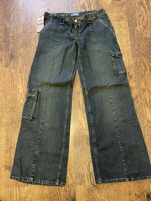 £29.99 • Buy Spiral Low Waist Raver Jeans 12/14 Emo Y2K Trashy Flare Goth