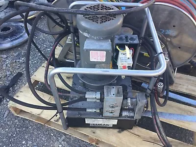 $995 • Buy Lukas Electric  Hydraulic Pump With 2 HP Baldor Motor