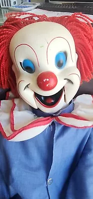 Vintage Larry Harmon 1980s Bozo The Clown Ventriloquist Doll 31 Inch Hard Face • $45