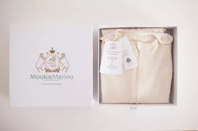 Mookie Merino 4-Season Luxury Baby Sleeping Bag 100% Wool 2-24 Months Cream BNIB • £23.99