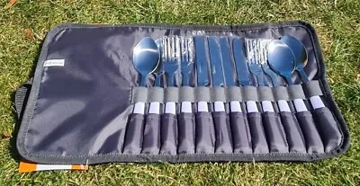 Vango Family Cutlery Set - 12 Piece Stainless Steel Cutlery In Roll Up Case • £14.54