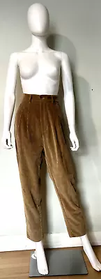 BASSIKE High-Waist Corduroy Trousers In Brown - Size 0 (Aus 6-8) • $40