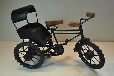 Tricycle Metal Trike Frame W/ Canopy Rubber Tires Chain Driven Faux Doll • $21.99