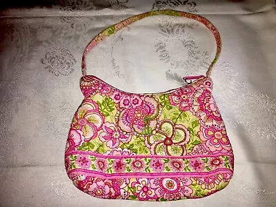 Vera Bradley PETAL PINK Shoulder Bag Purse Small Retired Gently Preowned Flowers • $6.99
