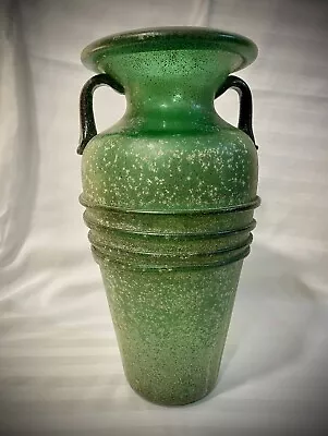 Large Scavo Murano Glass Amphora Vase Archimede Seguso Roman Glass Style 10” • $29.99