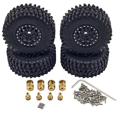 NHX RC Crawler Tires W/ Aluminum Beadlock Wheel Rims (4) For 1/18 TRX-4M Black • $34.95