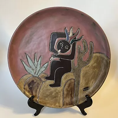 MARA Mexico Stoneware KOKOPELLI Platter Wall Hanging 12  D Handcrafted EUC • $50