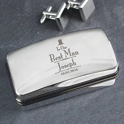 Wedding Favours - Personalised Engraved Cufflink Case Box - Thank You Gifts • £12.99