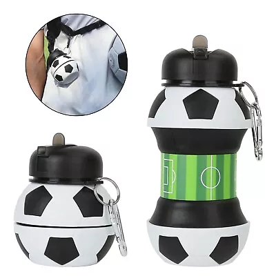 Silicone Collapsible Water Bottle For Kids BPA Free Leak Proof Flask 550ml /19oz • £10.89