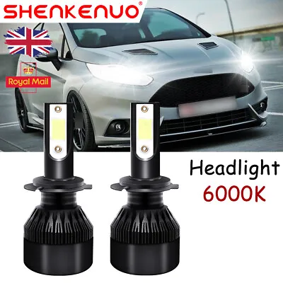 For Ford Fiesta MK7 - 50w H7 Bright White Xenon Dipped Beam LED Headlights Bulbs • £17.99