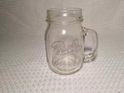 BALL Clear Heavy Glass 1 Pint 16 Oz Mason Jar Mug Drinking Glass W/ Handle • $16.99