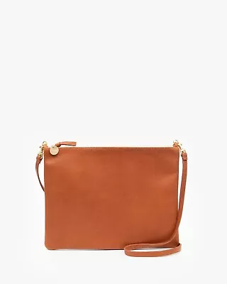 Clare V. Vivier Double Sac Bretelle In Tan Pebbled Italian Leather • $179