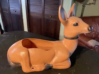 VTG 1987 Deer Fawn Planter 16” Blow Mold Union Products Outdoor Patio Garden • $18.70