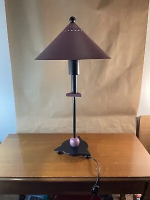 Postmodern 1980s Purple & Black Table Lamp By Be-Yang Memphis Style Geometric • $112.50