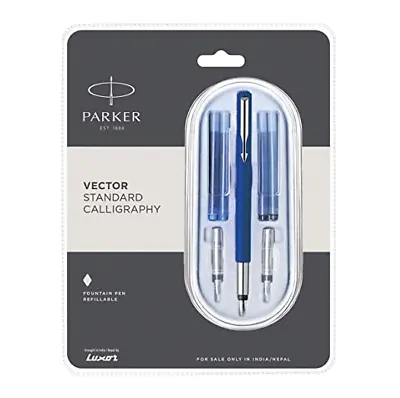 £13.72 • Buy Parker Vector Standard Calligraphy CT Fountain Pen (Blue)
