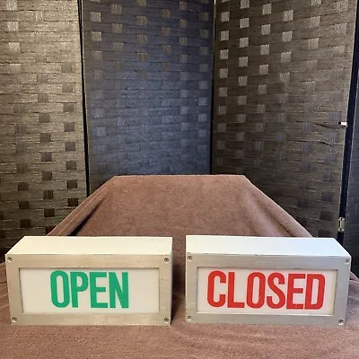 VINTAGE OPEN /CLOSED SIGN OUTDOOR DRIVE THROUGH / INDUSTRIAL Aluminum Heavy Duty • $300