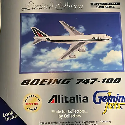 Gemini Boeing 747-100 Alitalia Limited Ed. 1:400 Die Cast Airplane Model • $32.26