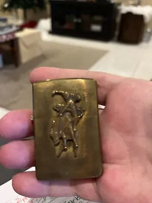 Vintage Brass Zippo Lighter - Marlboro Country Store Cowboy Bucking Bronco • $21.50