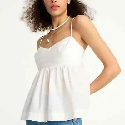 J. Crew Women's Flowy Cotton Poplin Camisole New Without Tags White Size XXS • $20
