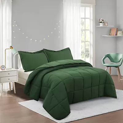 $43.99 • Buy HIG 3 PCS Pre-Washed Goose Down Alternative Comforter Duvet Insert-Green
