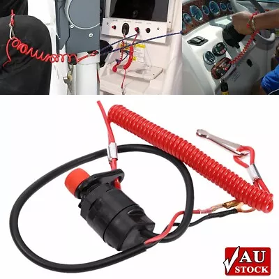 Boat Outboard Engine Motor Kill Stop Switch With Safety Lanyard Clip For Yamaha • $13.86