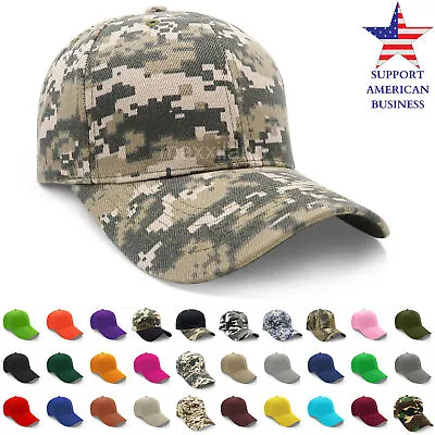 Mens Baseball Cap Solid Polo Style Plain Hats Trucker Hat Men Army Caps Lot • $3.95
