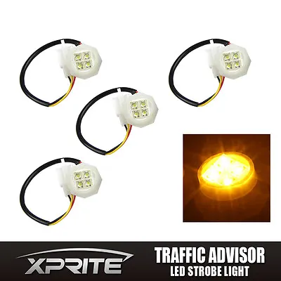 $26.99 • Buy Xprite 4pcs LED Hideaway Flash Replacement Strobe Headlight Bulb Kit 80W Amber