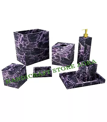 Amethyst Bathroom Set Bathroom Accessories Set Of 7 Pcs For Luxury Bathroom • $2232.51