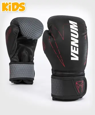 Venum Kid's Okinawa 3.0 Hook And Loop Boxing Gloves - Black/Red • $42.25