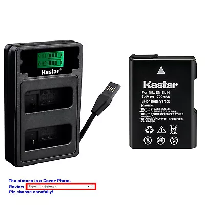 Kastar Battery LCD Dual Charger For Nikon D5100 D5200 D5300 D3200 D3300 P7000 • $25.99