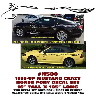 N580 MUSTANG - CRAZY HORSE PONY DECAL SET - 16  TALL X 105  LONG - LATE MODEL • $89.95